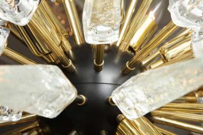  Venfield Custom Clear Murano Glass Spike Sputnik Chandelier