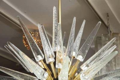  Venfield Custom Clear Murano Glass Spike Sputnik Chandelier