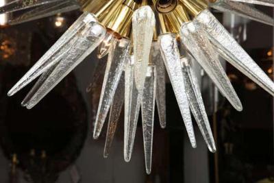  Venfield Custom Clear Murano Glass Spike Sputnik Chandelier