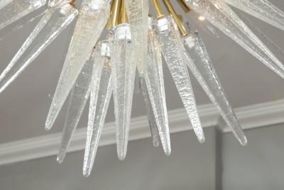  Venfield Custom Clear Murano Glass Spike Sputnik Flush Mount