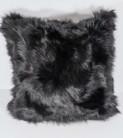 Venfield Custom Double Sided Genuine Black Fox Pillow