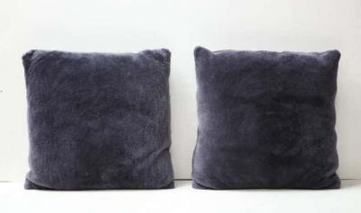  Venfield Custom Double Sided Merino Shearling Pillow in Purple Grey Color