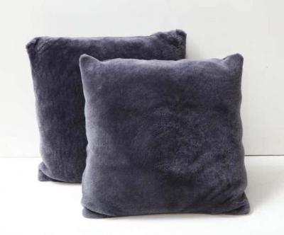  Venfield Custom Double Sided Merino Shearling Pillow in Purple Grey Color