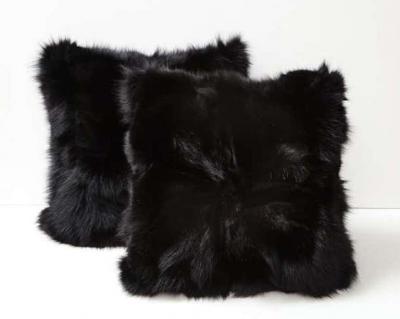  Venfield Custom Double Sided Toscana Shearling Pillow in Black Color