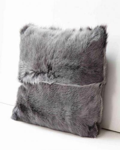  Venfield Custom Double Sided Toscana Shearling Pillow in Grey Color