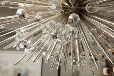  Venfield Custom Enormous Austrian Crystal and Glass Rod Sputnik Chandelier