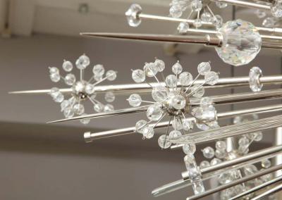  Venfield Custom Enormous Austrian Crystal and Glass Rod Sputnik Chandelier