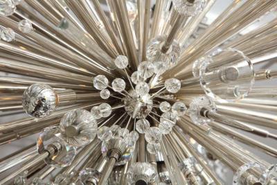  Venfield Custom Enormous Austrian Crystal and Glass Rod Sputnik Chandelier