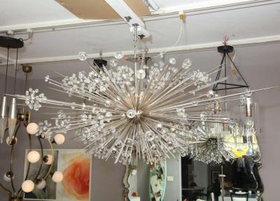 Venfield Custom Enormous Austrian Crystal and Glass Rod Sputnik Chandelier