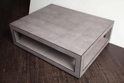  Venfield Custom Genuine Light Gray Shagreen Cocktail Table