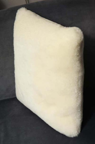  Venfield Custom Genuine Shearling Pillow in Cream Color
