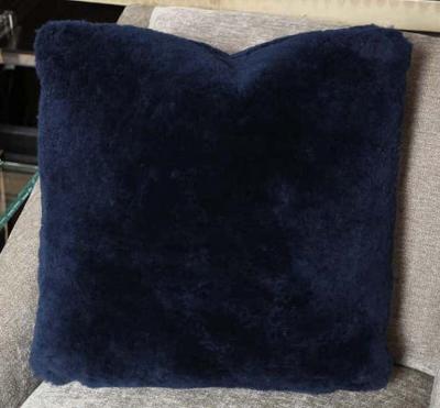  Venfield Custom Genuine Shearling Pillow in Dark Navy