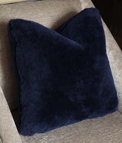  Venfield Custom Genuine Shearling Pillow in Dark Navy