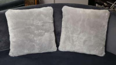  Venfield Custom Genuine Shearling Pillow in Platinum Color