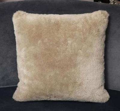  Venfield Custom Genuine Shearling Pillow in Taupe Color
