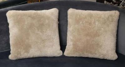  Venfield Custom Genuine Shearling Pillow in Taupe Color