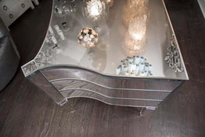  Venfield Custom Glamorous Mirrored Writing Desk with Acrylic Legs