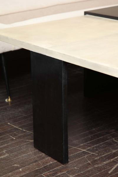  Venfield Custom Goatskin Two Tone Cocktail Table