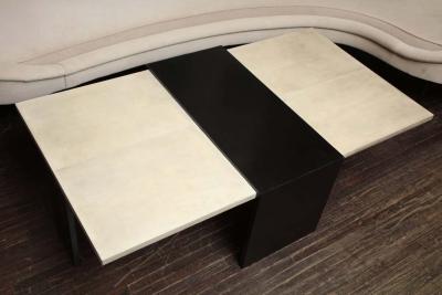  Venfield Custom Goatskin Two Tone Cocktail Table