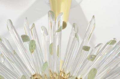  Venfield Custom Illuminating Glass Rod Sputnik Chandelier in Polished Brass