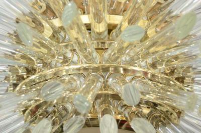  Venfield Custom Illuminating Glass Rod Sputnik Chandelier in Polished Brass