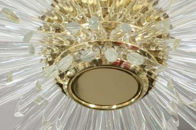  Venfield Custom Illuminating Glass Rod Sputnik Chandelier in Polished Brass