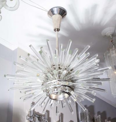  Venfield Custom Illuminating Glass Rod Sputnik Chandelier in Polished Nickel
