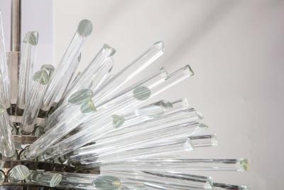  Venfield Custom Illuminating Glass Rod Sputnik Chandelier in Polished Nickel
