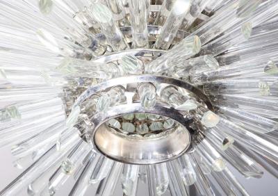  Venfield Custom Illuminating Glass Rod Sputnik Chandelier in Polished Nickel
