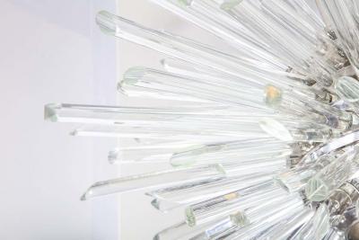  Venfield Custom Illuminating Glass Rod Sputnik Chandelier in Polished Nickel