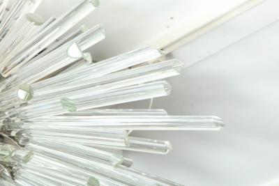  Venfield Custom Illuminating Glass Rod Sputnik Flush Mount in Polished Nickel
