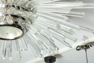  Venfield Custom Illuminating Glass Rod Sputnik Flush Mount in Polished Nickel