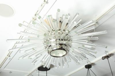  Venfield Custom Illuminating Glass Rod Sputnik Flush Mount in Polished Nickel