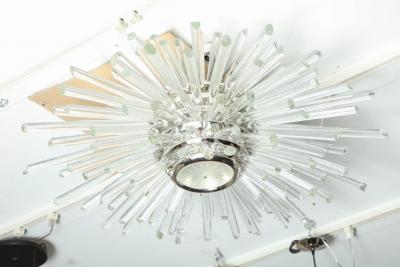  Venfield Custom Illuminating Glass Rod Sputnik Flush Mount in Polished Nickel