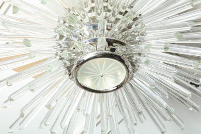  Venfield Custom Illuminating Glass Rod Sputnik Flush Mount in Polished Nickel