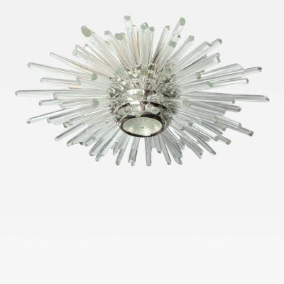  Venfield Custom Illuminating Glass Rod Sputnik Flush Mount in Polished Nickel