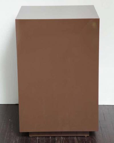  Venfield Custom Lacquered Nightstands with Embossed Leather Drawer Fronts