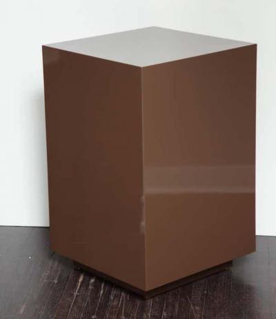  Venfield Custom Lacquered Nightstands with Embossed Leather Drawer Fronts
