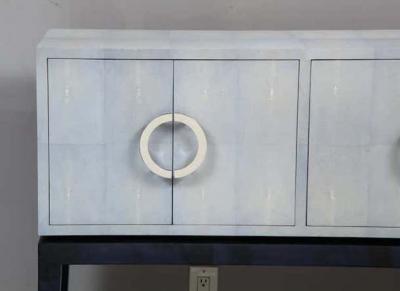  Venfield Custom Lagoon Blue Shagreen Bar Cabinet