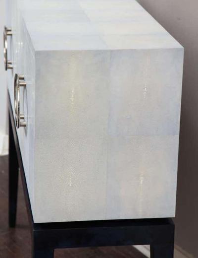  Venfield Custom Lagoon Blue Shagreen Bar Cabinet