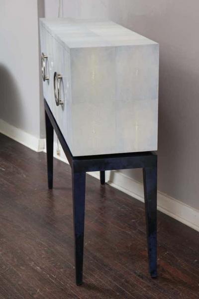 Venfield Custom Lagoon Blue Shagreen Bar Cabinet