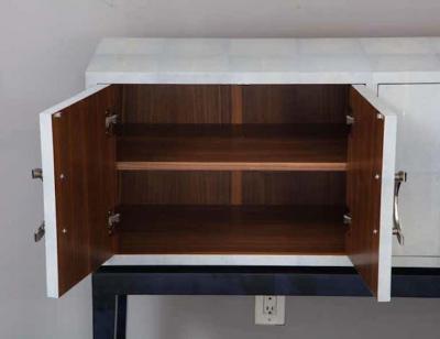  Venfield Custom Lagoon Blue Shagreen Bar Cabinet