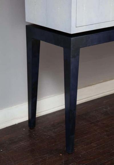  Venfield Custom Lagoon Blue Shagreen Bar Cabinet