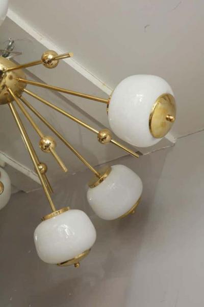  Venfield Custom Milk Glass Globe Sputnik Flush Mount Chandelier