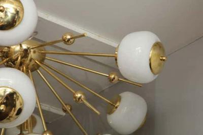  Venfield Custom Milk Glass Globe Sputnik Flush Mount Chandelier