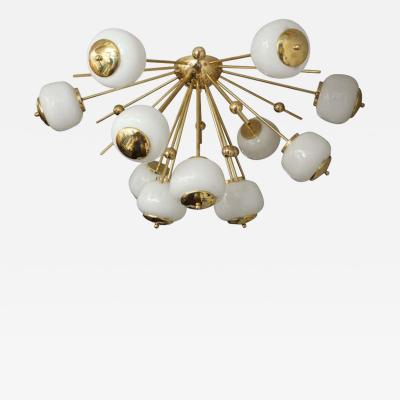  Venfield Custom Milk Glass Globe Sputnik Flush Mount Chandelier
