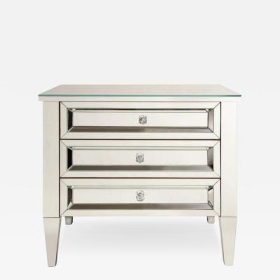  Venfield Custom Mirrored Neoclassical Style 3 Drawer Chest