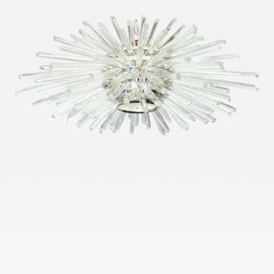  Venfield Custom Nickel and Glass Flush Mount Fixture in the Manner of Bakalowits