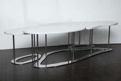  Venfield Custom Organic Free Form Marble Cocktail Table