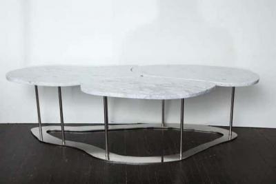  Venfield Custom Organic Free Form Marble Cocktail Table